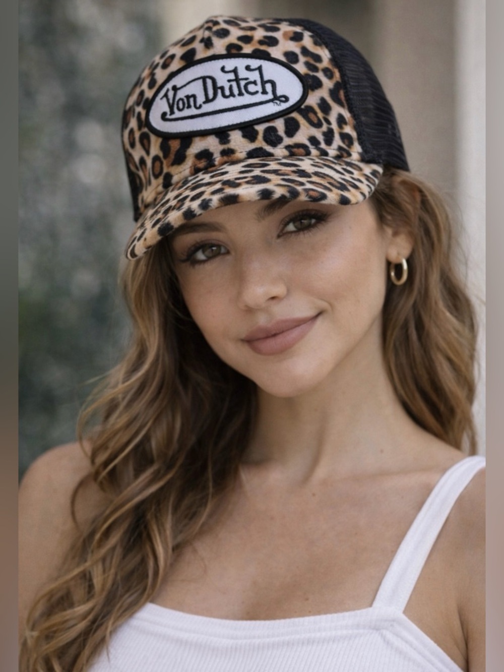 Von Dutch Leopard Print Trucker Hat Mesh Snapback Y2K Style